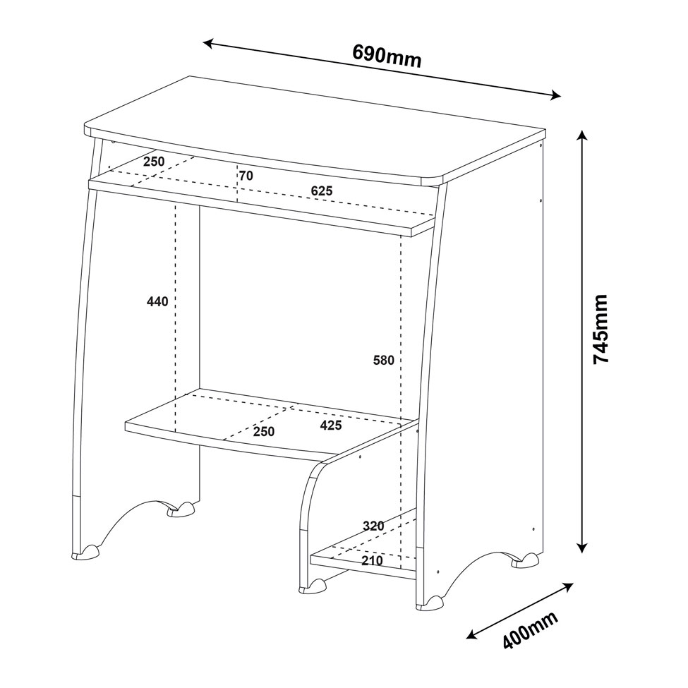 Mesa para Computador Pixel Pinho