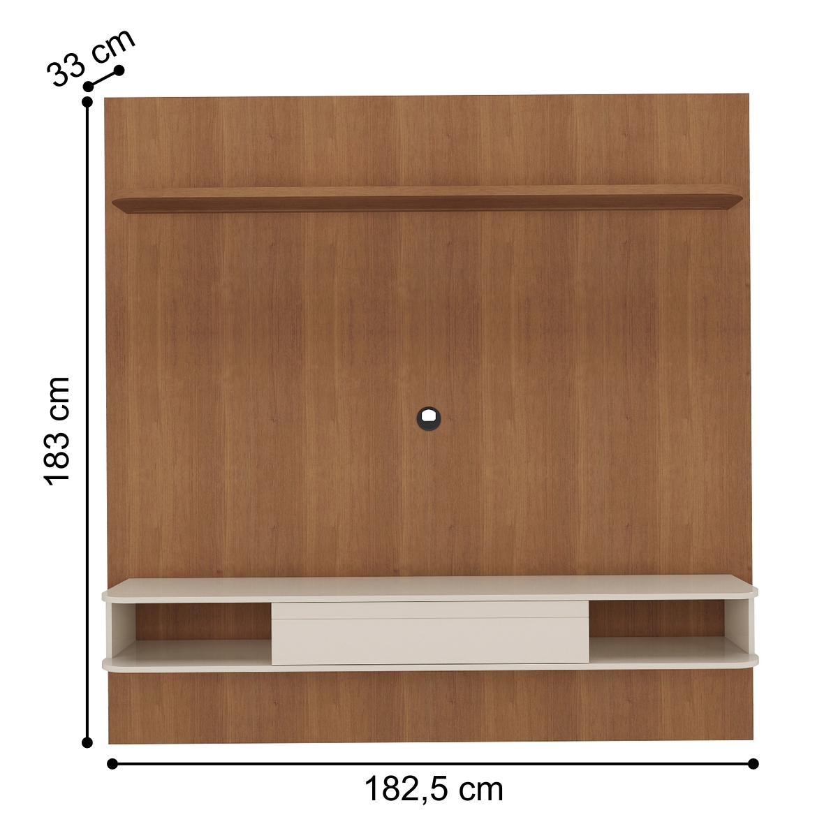 Painel 1 Prateleira para TVs 75' Candói Cinamomo Off White