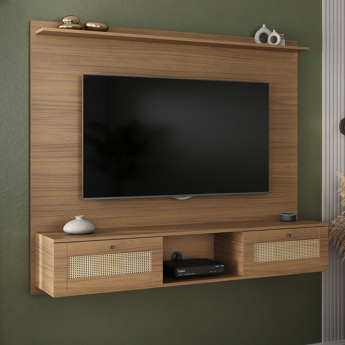 Painel 2 Portas para TVs de 72 Polegadas Uraí Carvalho