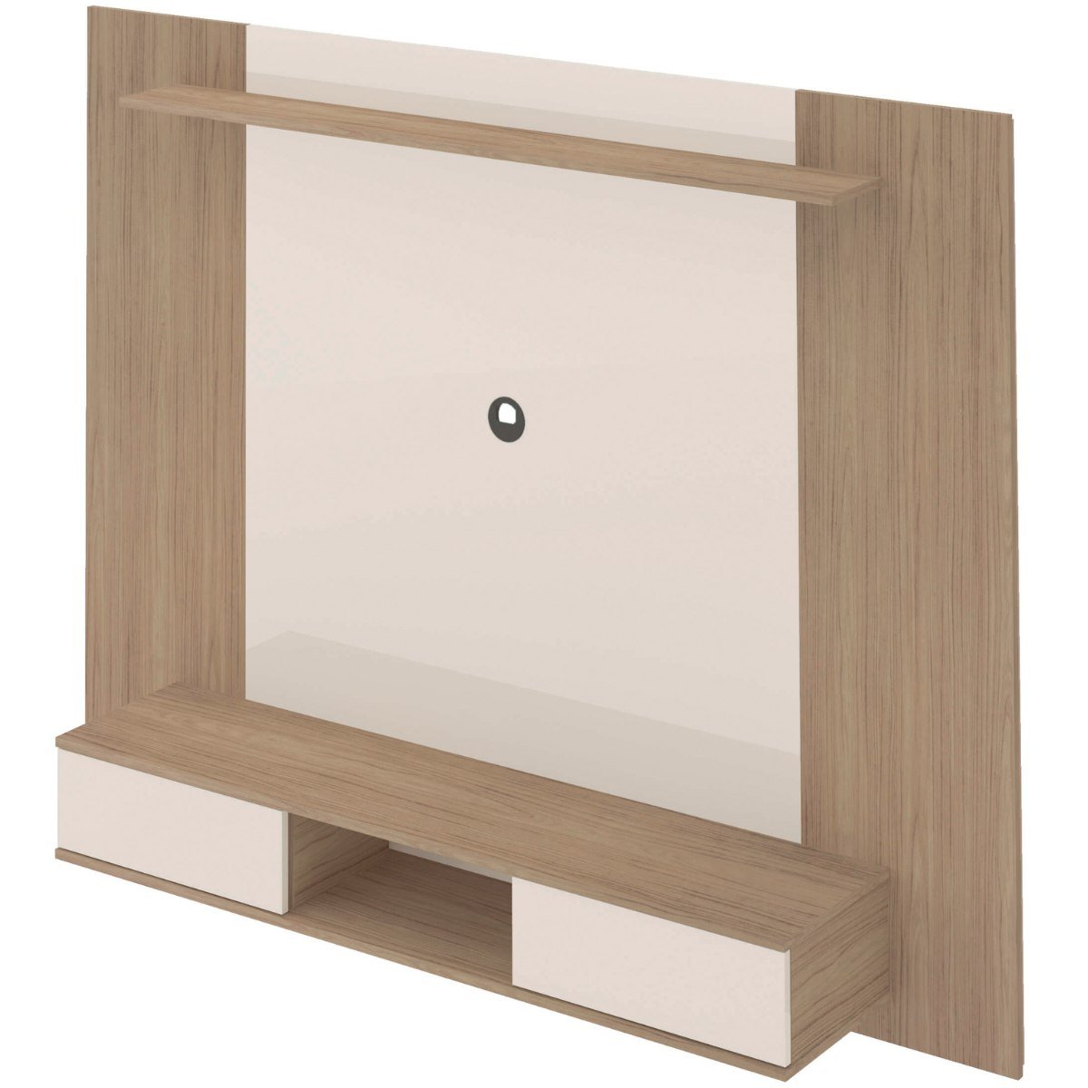 Painel Nevada Tv 75 com Prateleira e 2 Portas Carvalho - Off White