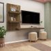 Painel TV 50" Chess Pinho Ripado/Off White