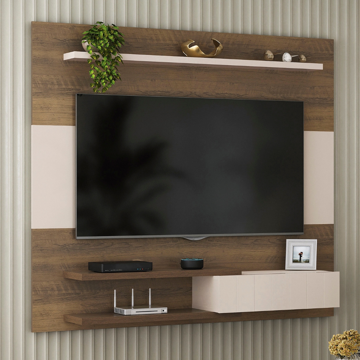 Painel TV 55" Monza Pinho / Off White