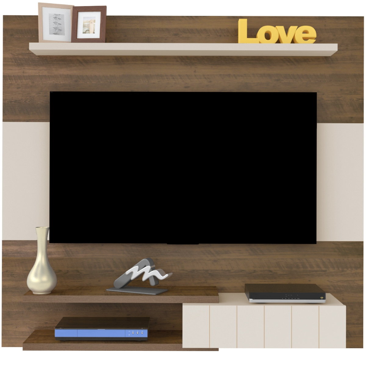 Painel TV 55" Monza Pinho / Off White