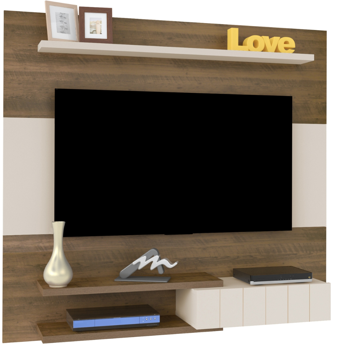 Painel TV 55" Monza Pinho / Off White