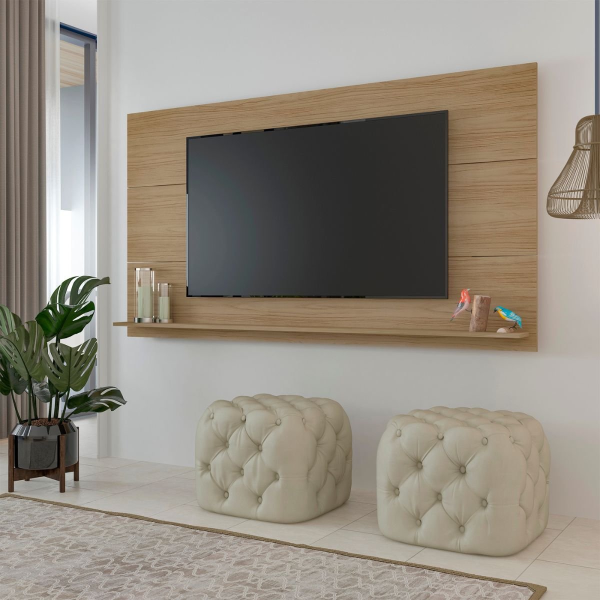 Painel TV 60" Slim Carvalho