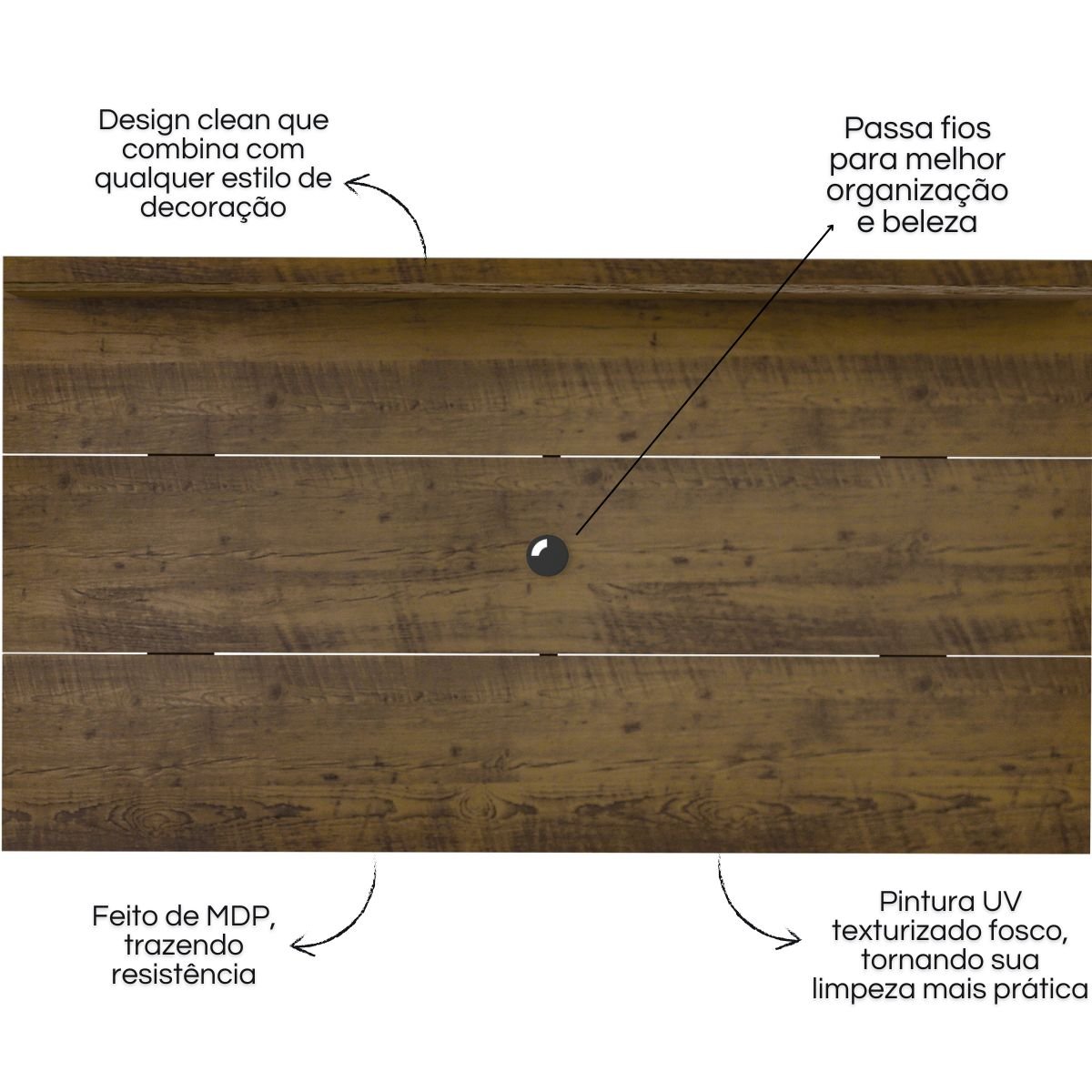 Painel TV 60" Slim Pinho