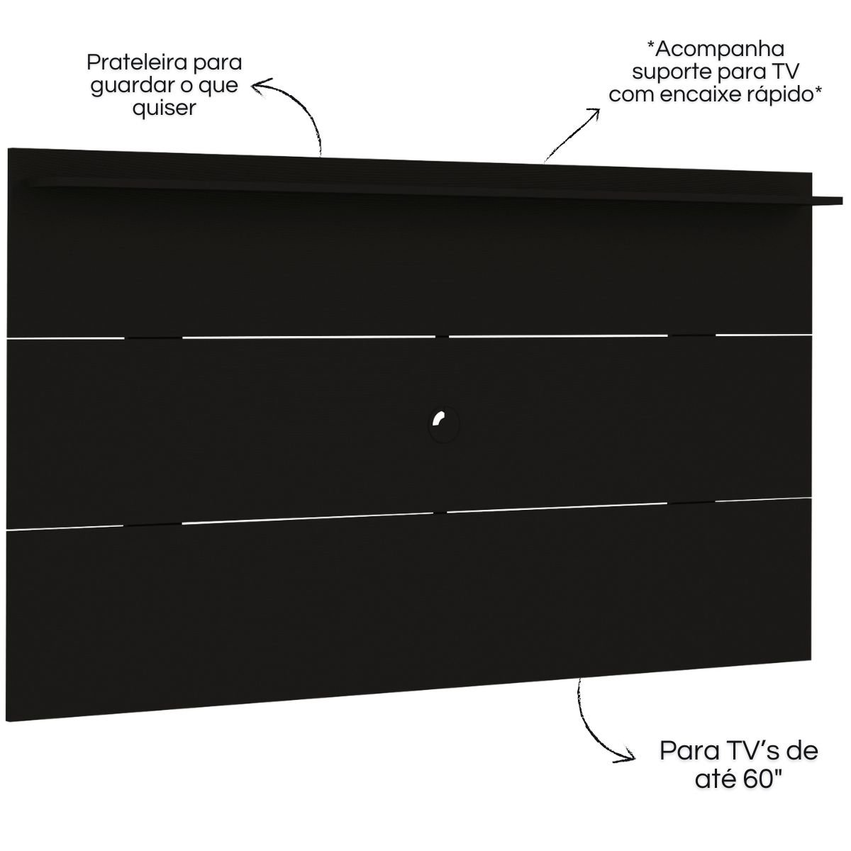Painel TV 60" Slim Preto