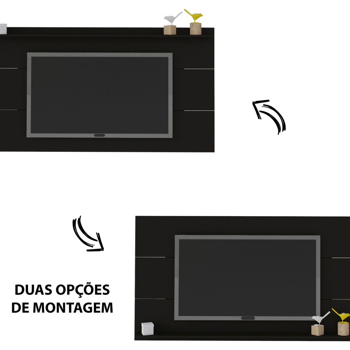 Painel TV 60" Slim Preto