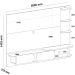 Painel Tv 72 Led e Prateleiras de Vidro Toronto Cinamomo/Off White