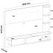 Painel Tv 72 Led e Prateleiras de Vidro Toronto Off White / Pinho