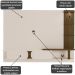 Painel Tv 72 Led e Prateleiras de Vidro Toronto Off White / Pinho