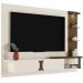 Painel Tv 72 Led e Prateleiras de Vidro Toronto Off White / Pinho