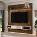 Painel Tv 75" Belluno Pinho Ripado/Off White