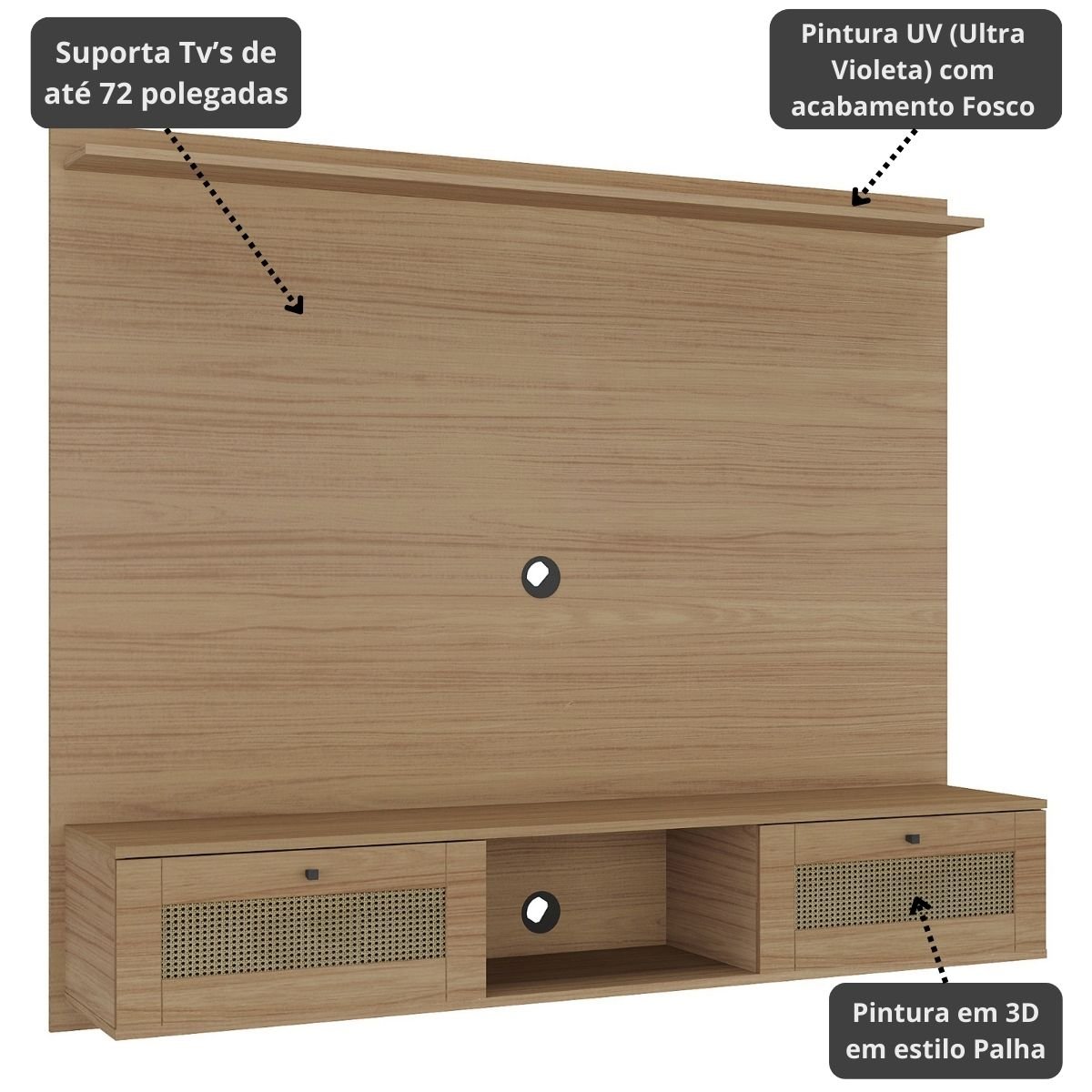 Painel Tv 75" Trama Carvalho