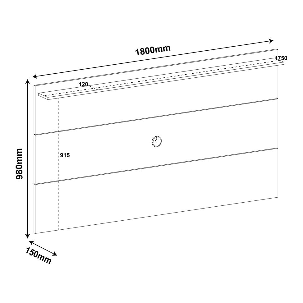Painel para TV 42 Polegadas Slim Pinho 180 cm