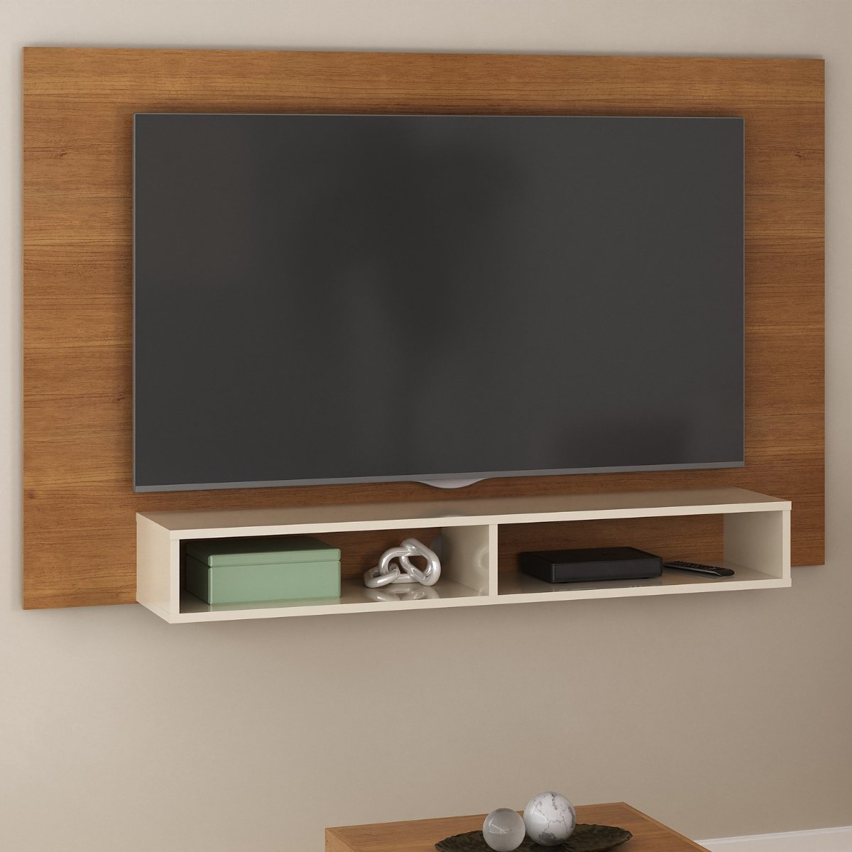 Painel para TV 50 Flash com Nicho Cinamomo/Off White