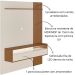 Painel para TV 65'' com Led Artely Matisse Cinamomo/Off White
