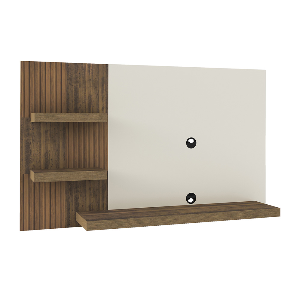 Painel para TV até 50 Polegadas Chess Marrom e Off White 160 cm