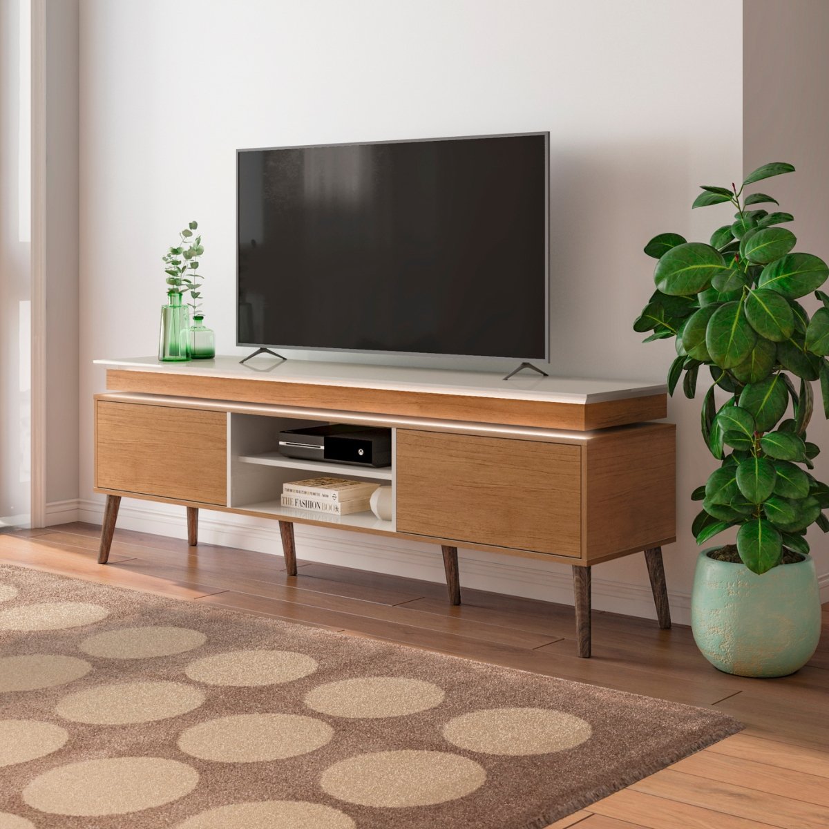 Rack Aparador Lumina - Tv 75 Cinamomo/Off White