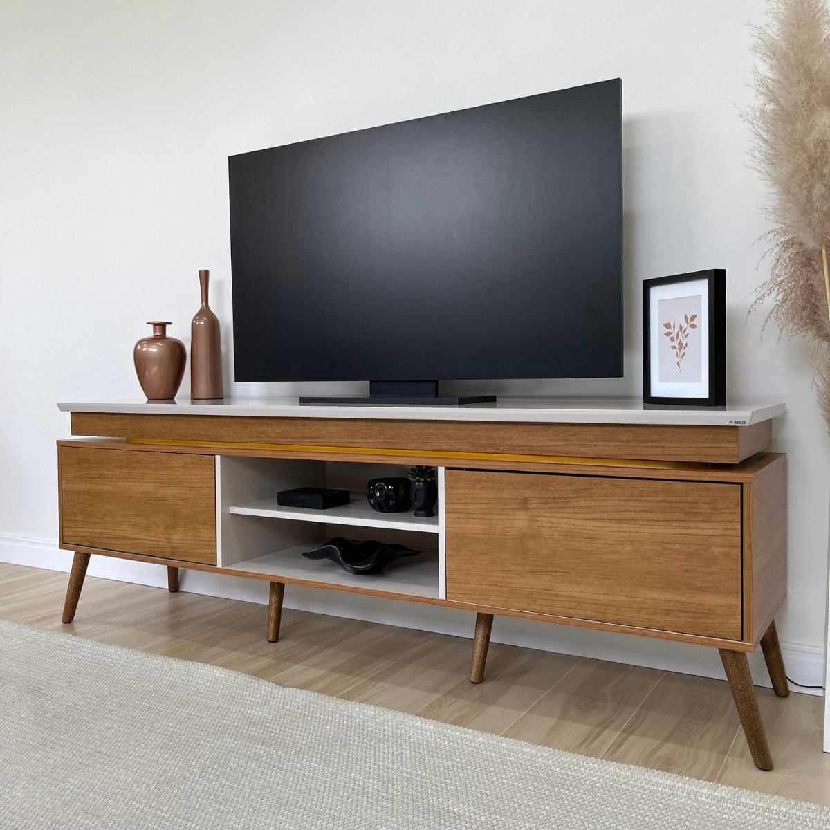 Rack Aparador Lumina - Tv 75 Cinamomo/Off White