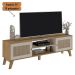 Rack Bancada Charlotte Para Tv 75 Carvalho - Off White