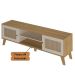 Rack Bancada Charlotte Para Tv 75 Carvalho - Off White