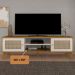 Rack Bancada Charlotte Para Tv 75 Carvalho - Off White