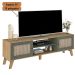 Rack Bancada Charlotte Para Tv 75 Carvalho / Menta