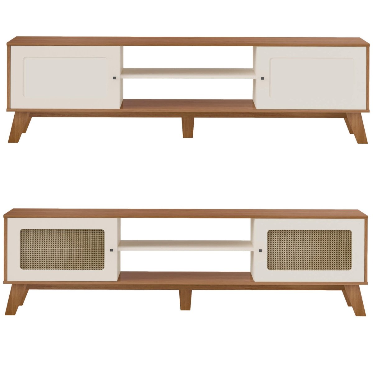 Rack Bancada Charlotte Para Tv 75 Cinamomo/Off White