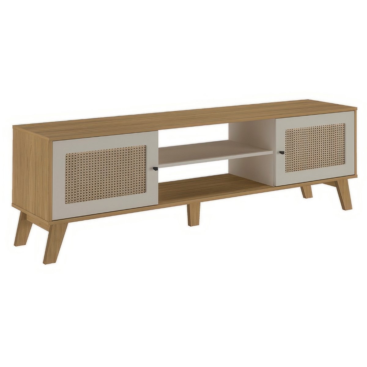 Rack Bancada Charlotte Para Tv 75 Cinamomo/Off White