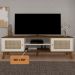 Rack Bancada Charlotte Para Tv 75 Pinho / Off White