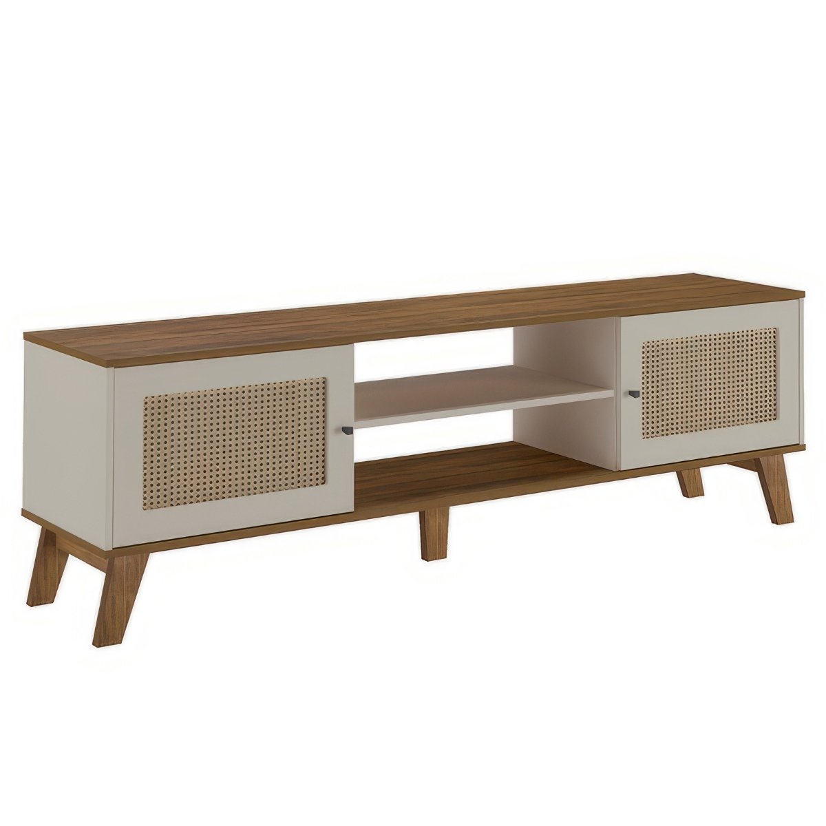 Rack Bancada Charlotte Para Tv 75 Pinho / Off White