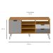 Rack Estocolmo Carvalho e Cinza 140 cm
