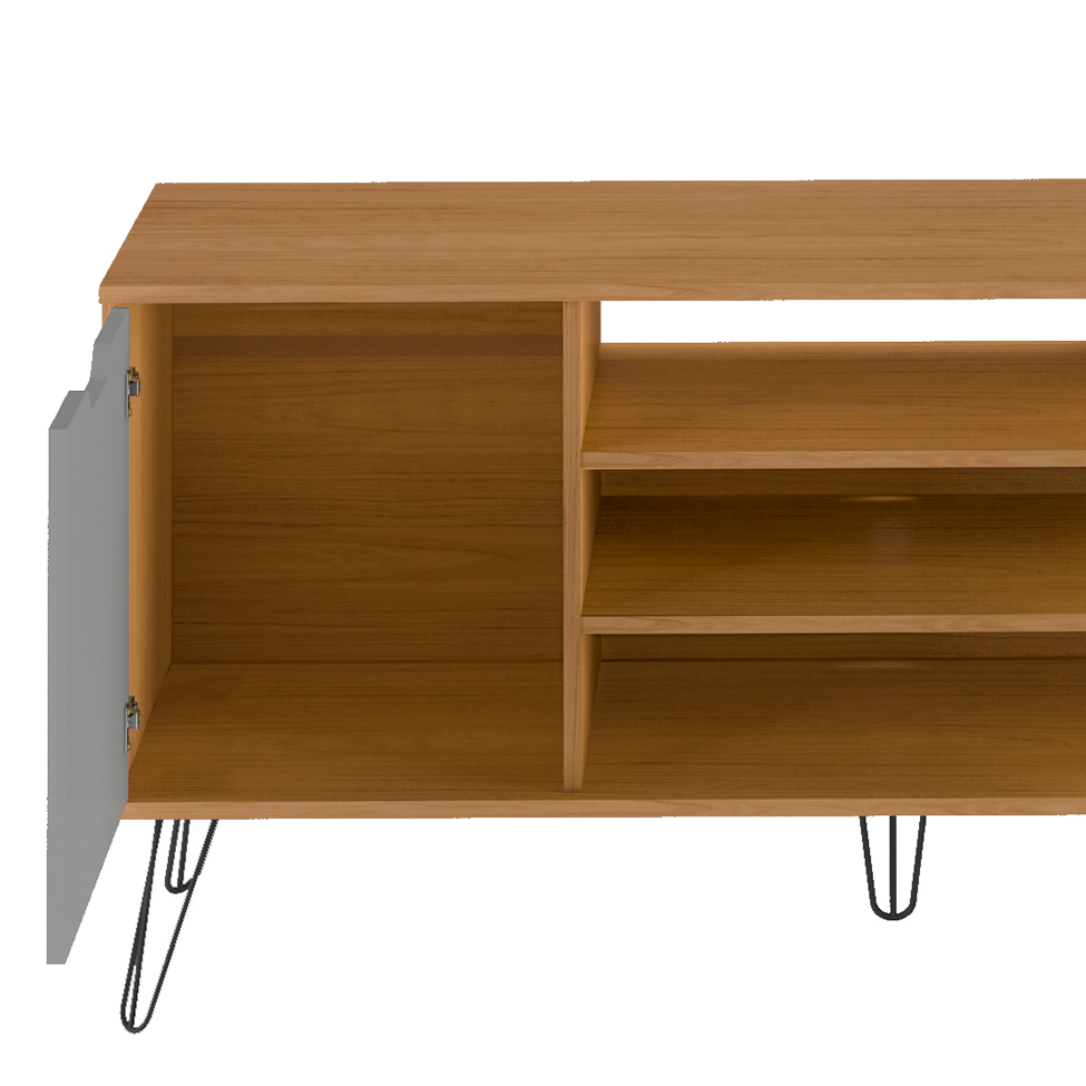 Rack Estocolmo Carvalho e Cinza 140 cm