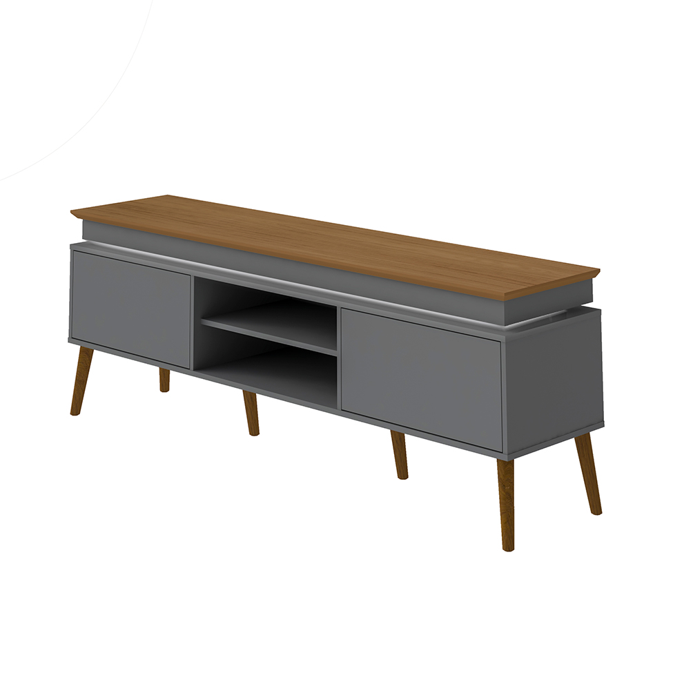 Rack Lumina Carvalho e Grafite 180 cm