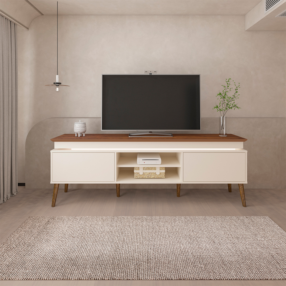 Rack Lumina Pinho e Off White 180 cm