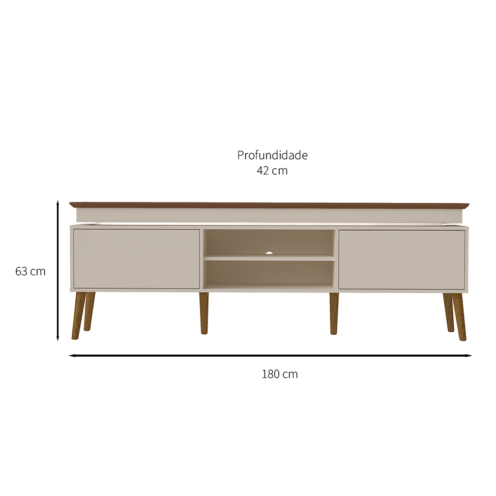Rack Lumina Pinho e Off White 180 cm