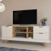 Rack Michigan Off White e Carvalho 160 cm