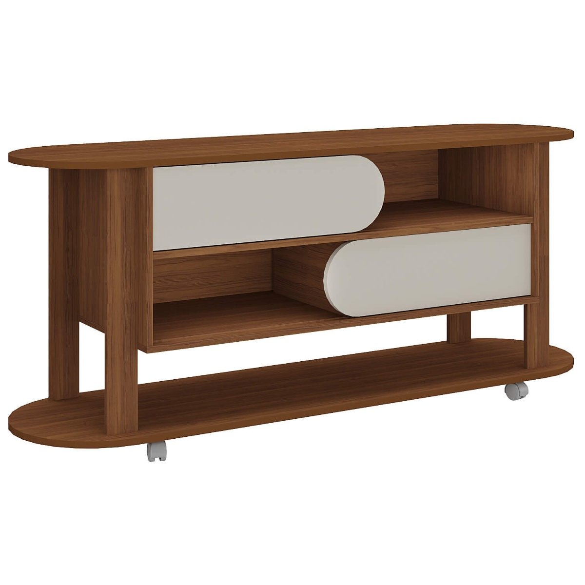 Rack Mundi Tv 65" 2 Portas 2 Prateleiras Cedro / Off White