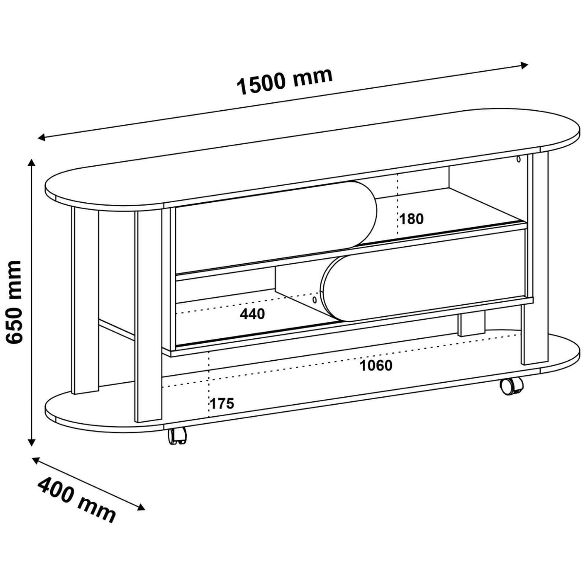 Rack Mundi Tv 65" 2 Portas 2 Prateleiras Naturale / Terracota