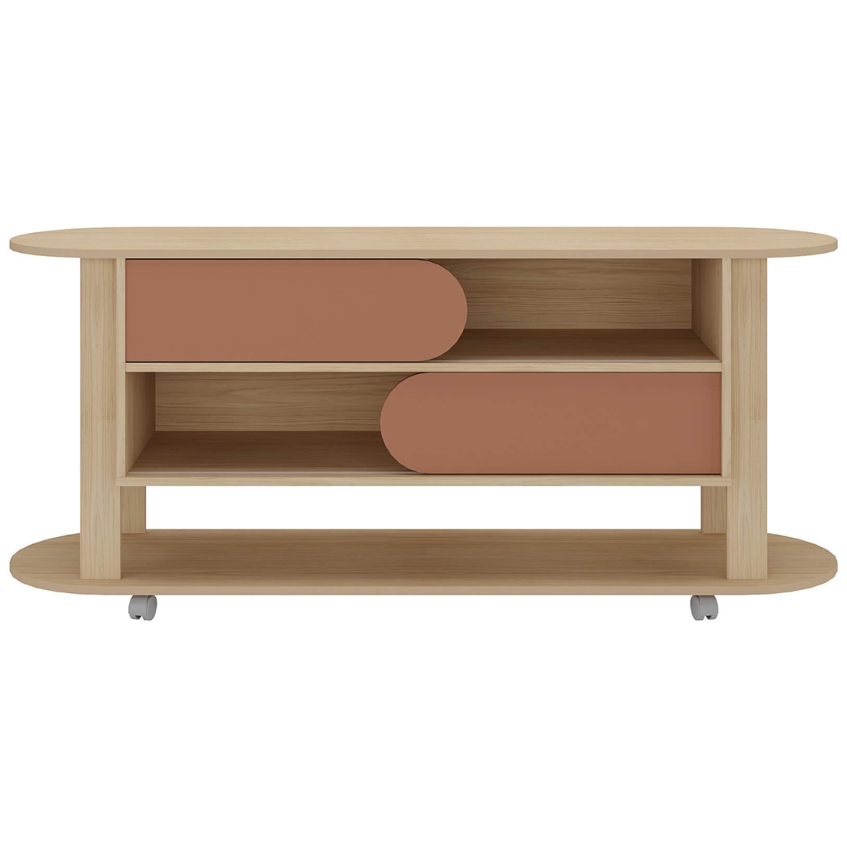 Rack Mundi Tv 65" 2 Portas 2 Prateleiras Naturale / Terracota