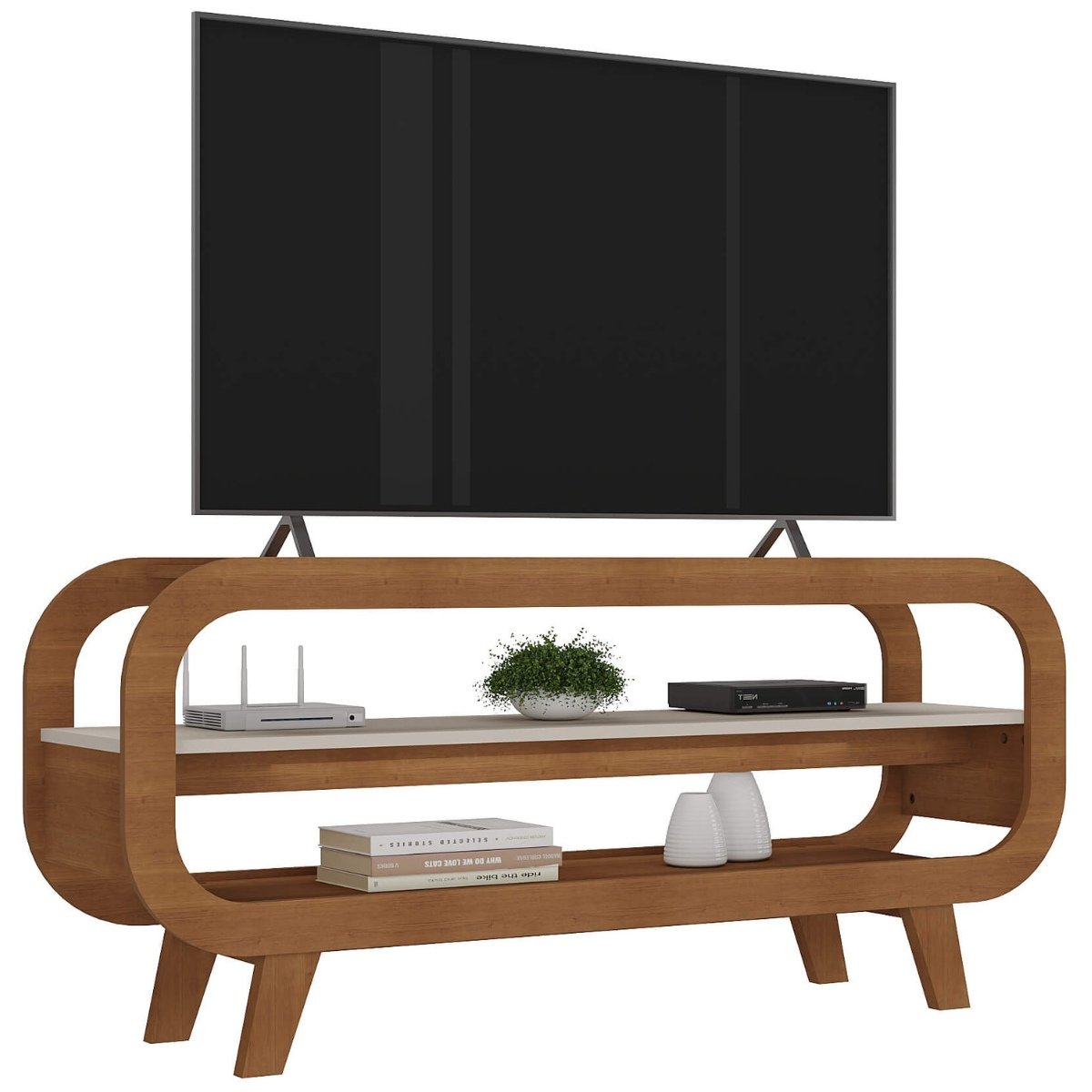 Rack Para Sala Tv 60" Théo Cinamomo/Off White