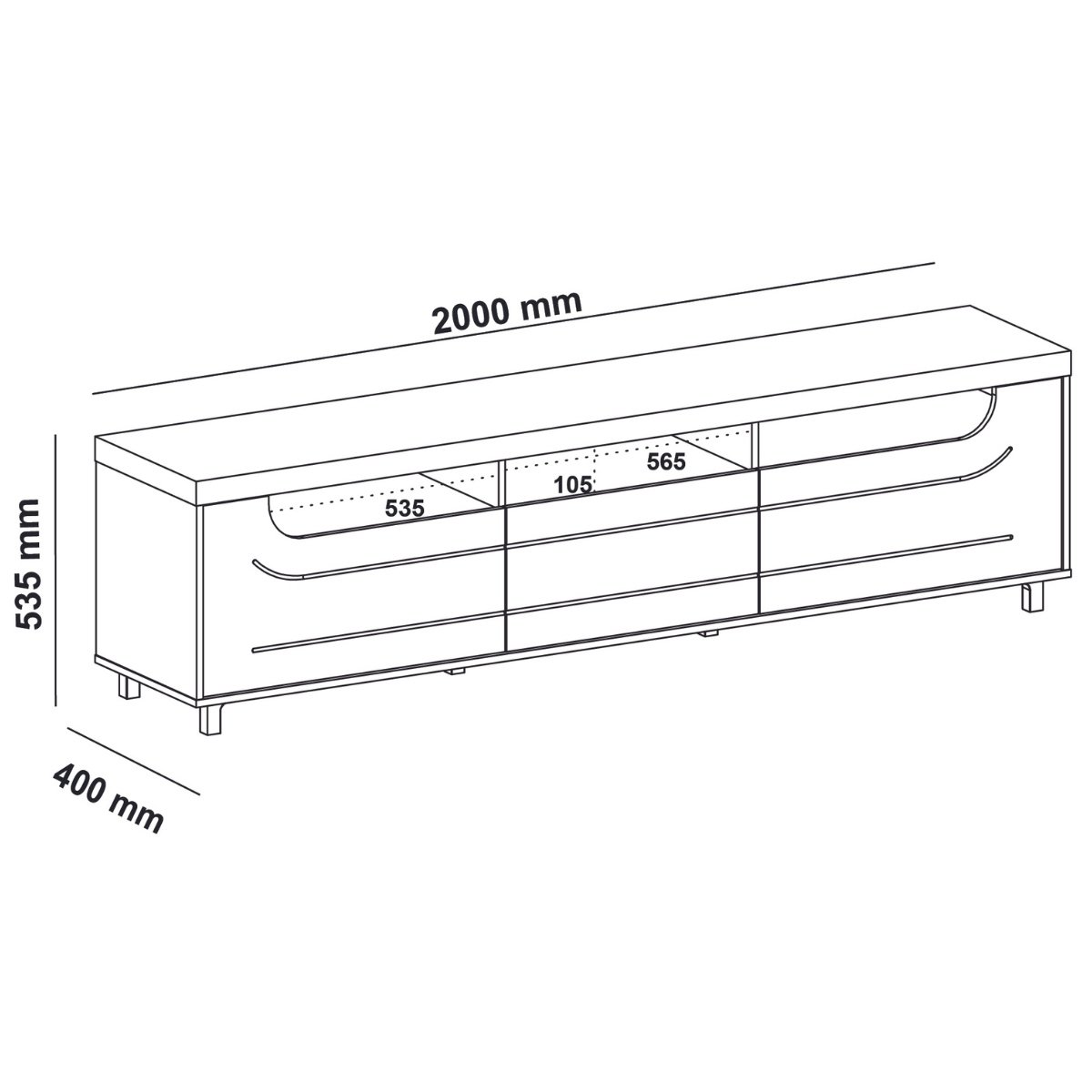 Rack Para Tv 75" 3 Nichos 2 Portas Mercury Pinho / Off White