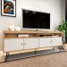 Rack Para Tv até 65" 4 Portas 2 Prateleiras e Nichos Liberty Carvalho/Off White