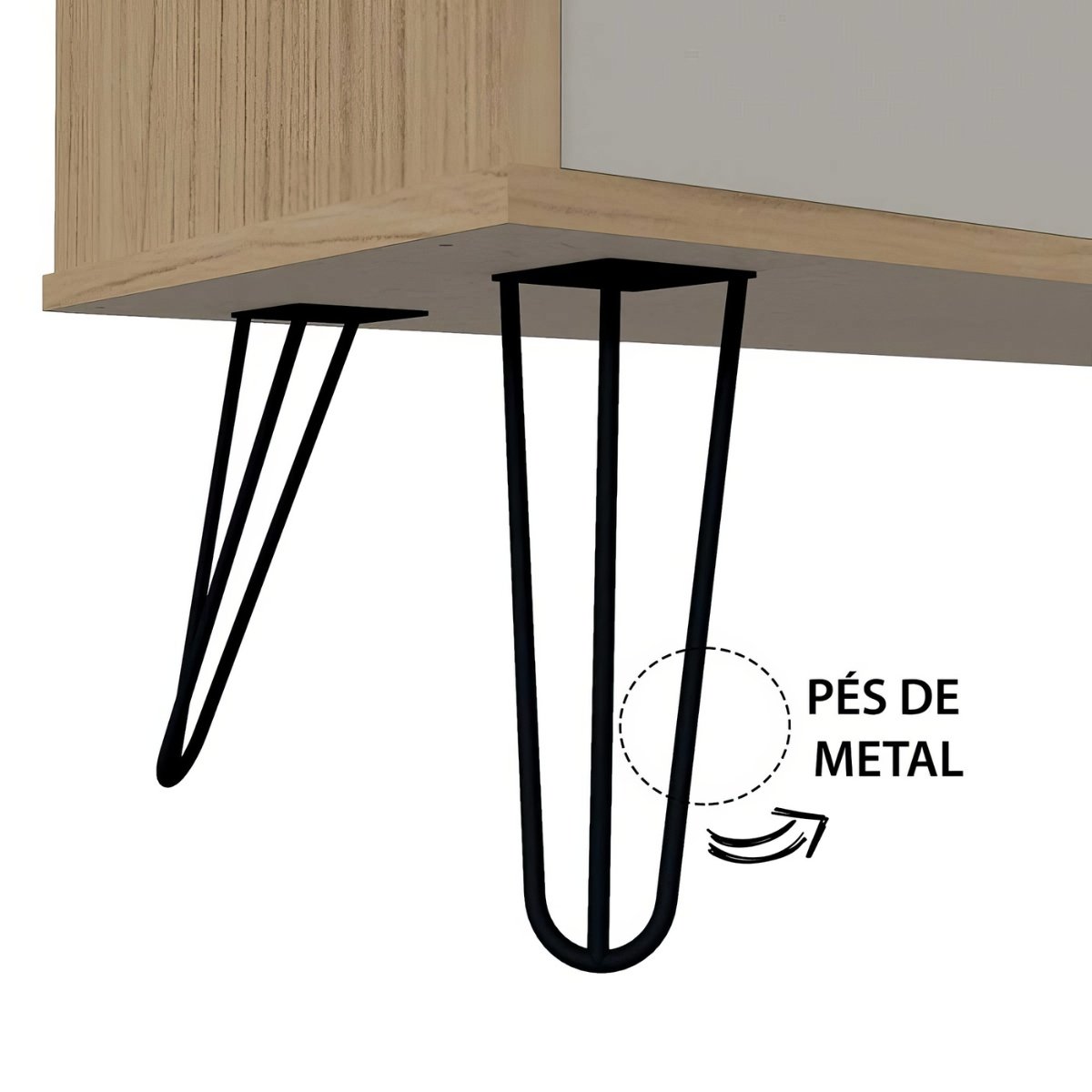 Rack Para Tv até 65" 4 Portas 2 Prateleiras e Nichos Liberty Carvalho/Off White
