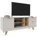 Rack Para Tv até 65" Michigan Com 2 Gavetas e 4 Nichos Off White/Carvalho