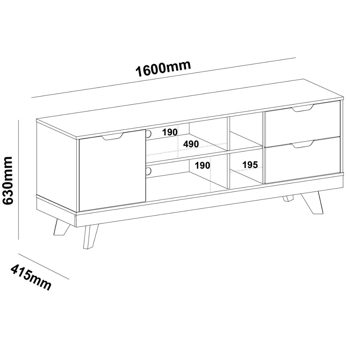 Rack Para Tv até 65" Michigan Com 2 Gavetas e 4 Nichos Pinho / Off White