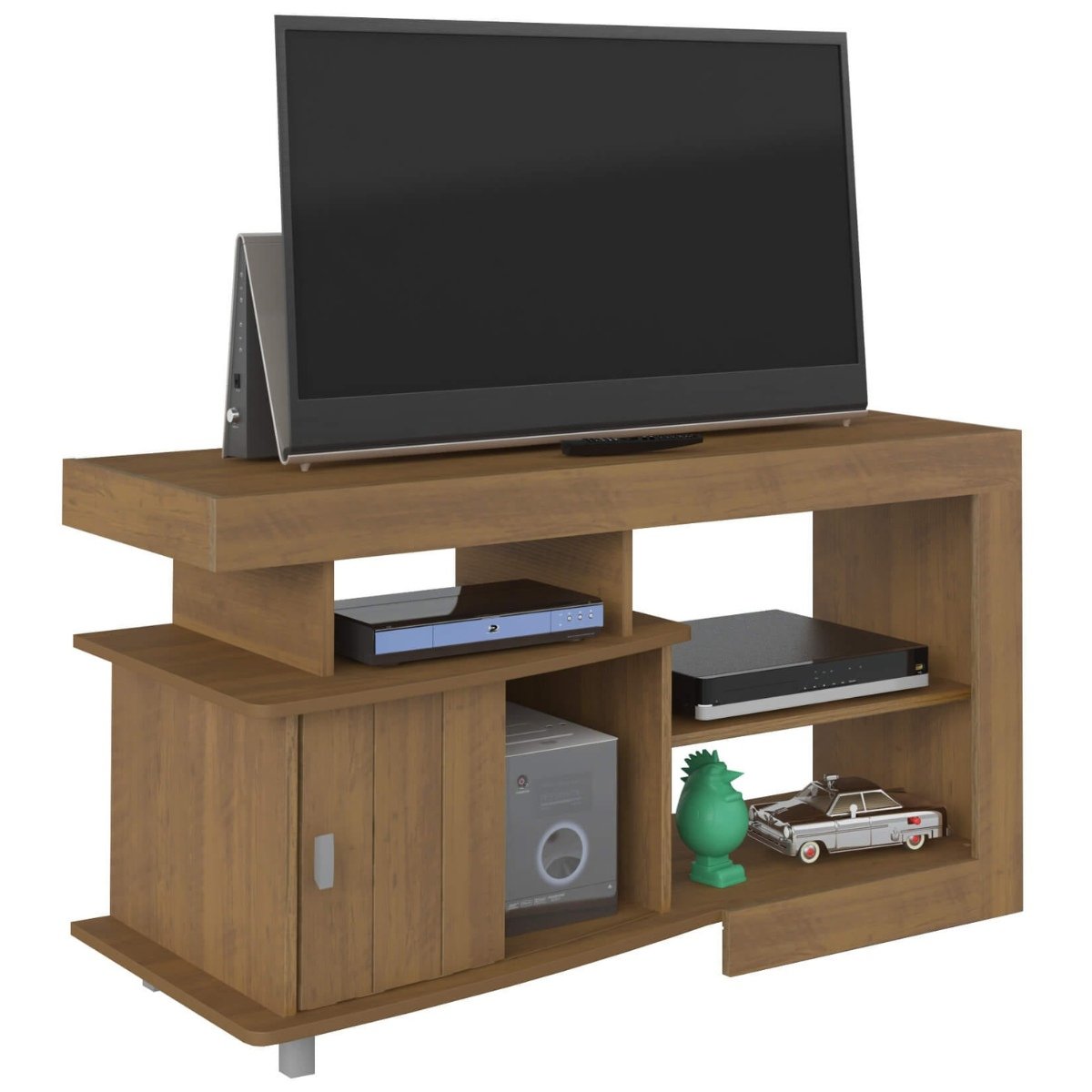 Rack Royal Para Tv 50" com 3 Nichos e 1 Porta Pinho