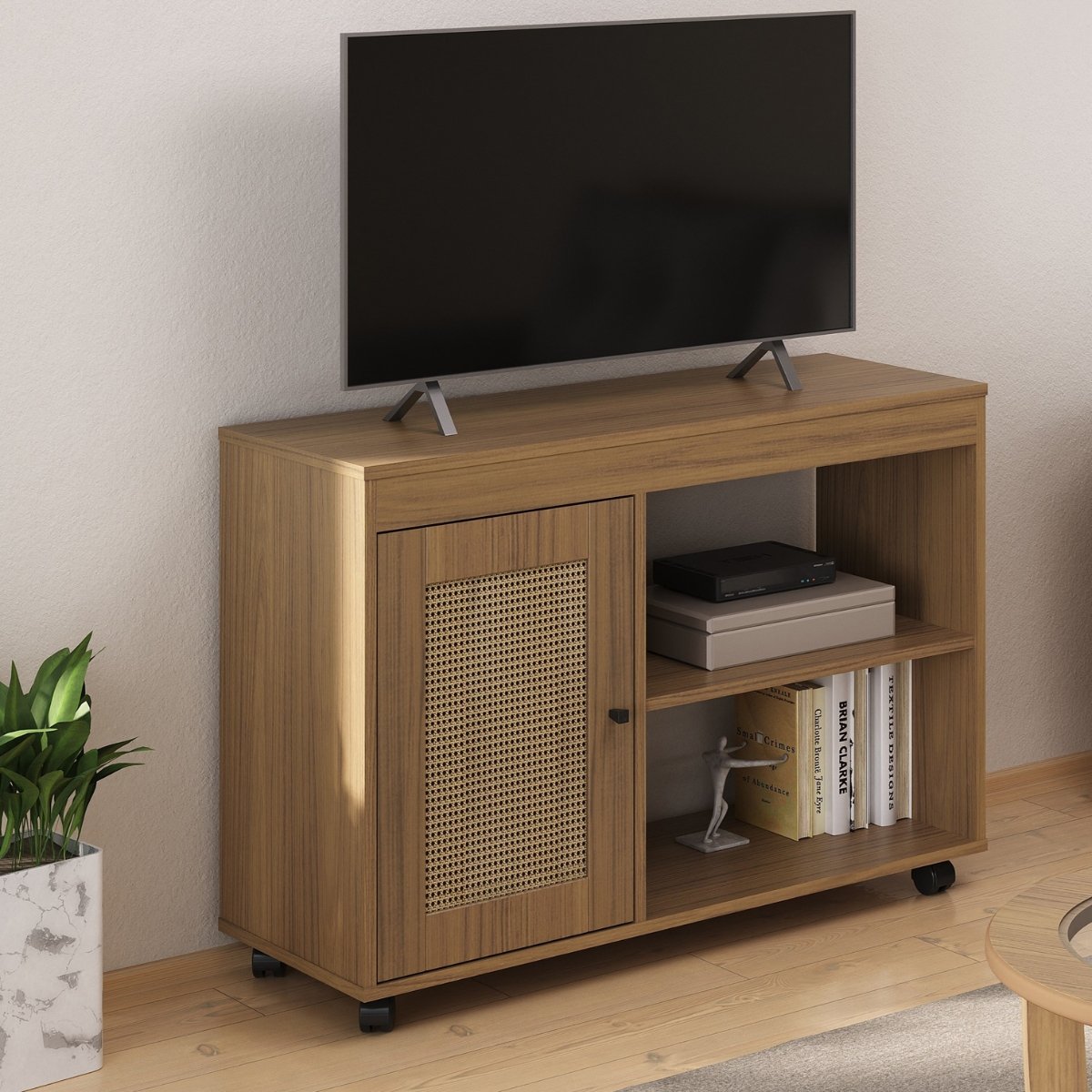Rack Sala Tv 42" Sampa 2 Nichos Porta e Prateleiras Carvalho