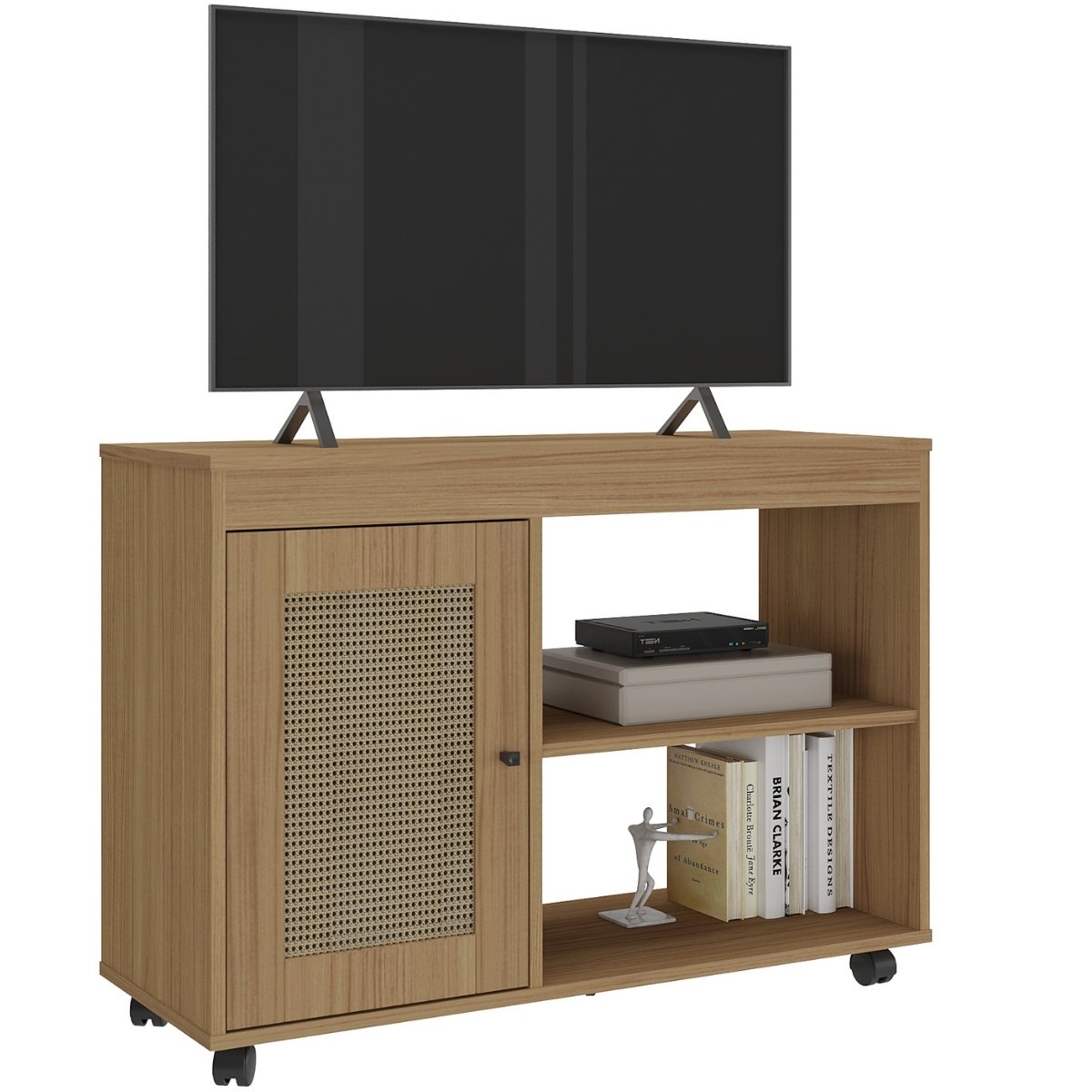 Rack Sala Tv 42" Sampa 2 Nichos Porta e Prateleiras Carvalho